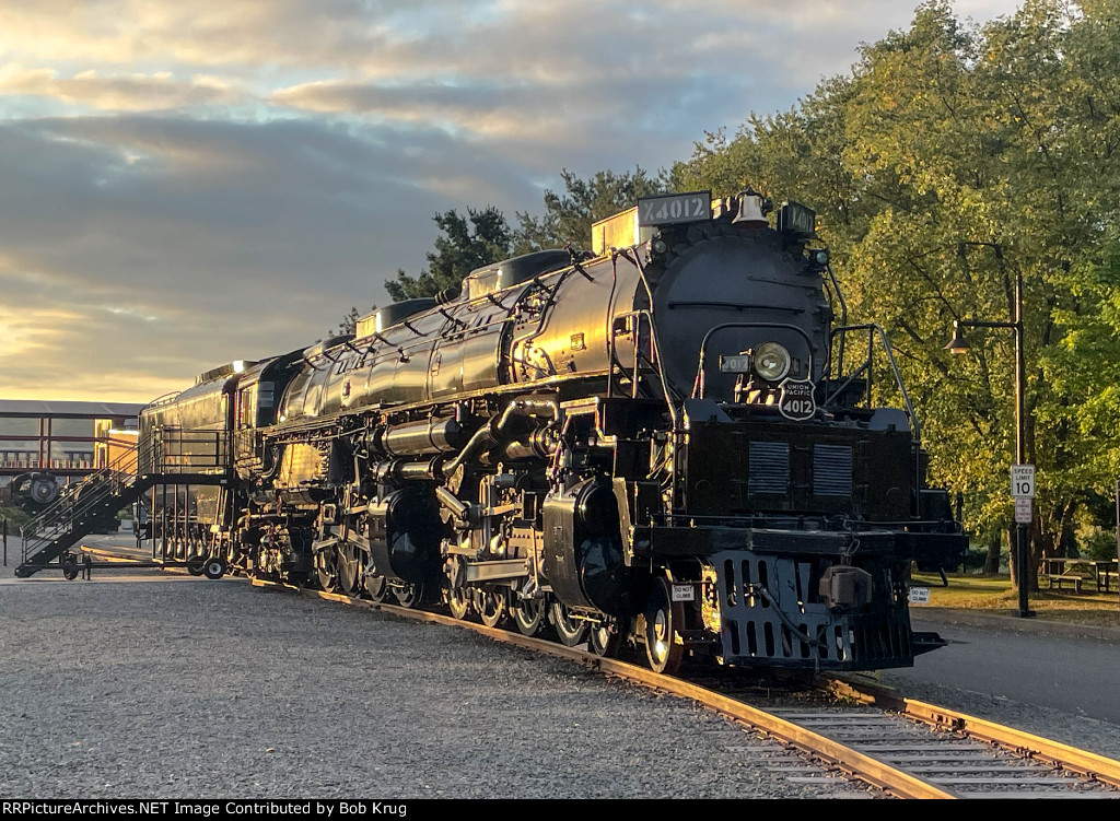 Union Pacific Big Boy 4012, in early morning light at Steamtown